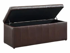 Vente-unique Banco-baúl de piel sintética marrón CONCIERTO Marru00f3n chocolate Clearance