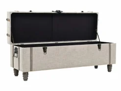 vidaxl Bancos de almacenamiento 3 piezas madera y acero 112x37x45 cm Blanco Sale