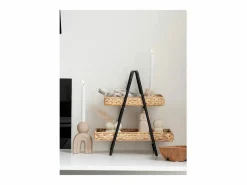 House Nordic Bandeja de jacinto de agua y metal en y madera 42 x 23 x 43.5 cm Negro Discount