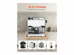 Presentación Y Servicio|Bandeja Deslizante SucceBuy para Aparatos de Cocina, 26,7 x 33 cm, Tabla Móvil para Cafetera, Pequeños Electrodomésticos de Cocina, Color Madera