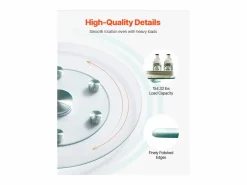 Bandeja Giratoria Redonda SucceBuy para Mesa, 61 cm, Bandeja de Servicio Giratoria 360°, Centro de Mesa de Comedor de Vidrio Templado con 6 Ruedas, para Banquetes^ Hot