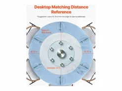 Bandeja Giratoria Redonda SucceBuy para Mesa, 61 cm, Bandeja de Servicio Giratoria 360°, Centro de Mesa de Comedor de Vidrio Templado con 6 Ruedas, para Banquetes^ Hot