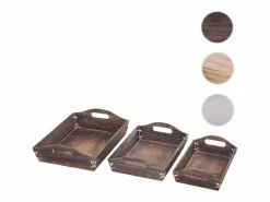 Bandeja -C50 Shabby look (juego de 3), marrón, shabby^MCW Clearance