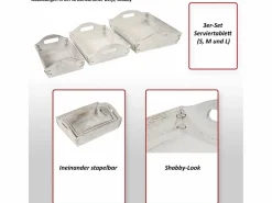 Bandeja -C50 Shabby look (juego de 3), marrón, shabby^MCW Clearance
