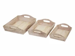 MCW Bandeja -C50 Shabby look (juego de 3), marrón natural Color natural claro Sale