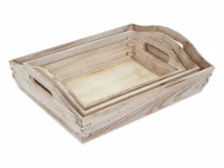 MCW Bandeja -C50 Shabby look (juego de 3), marrón natural Color natural claro Sale