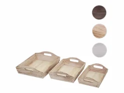 MCW Bandeja -C50 Shabby look (juego de 3), marrón natural Color natural claro Sale