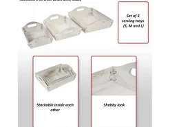 MCW Bandeja -C50 Shabby look (juego de 3), marrón natural Color natural claro Sale