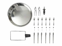 The Home Deco Factory Bandeja para servir marisco con 22 accesorios Plateado