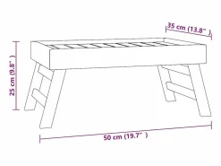 vidaxl Bandeja plegable madera maciza de teca 55x35x25 cm Color natural claro