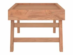 vidaxl Bandeja plegable madera maciza de teca 55x35x25 cm Color natural claro