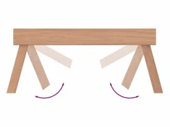 vidaxl Bandeja plegable madera maciza de teca 55x35x25 cm Color natural claro