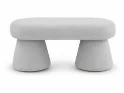 Banqueta estructura y patas tapizadas en boucle Blanco Outlet