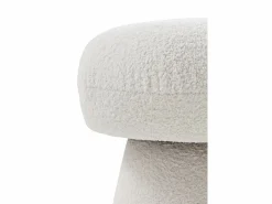 Banqueta estructura y patas tapizadas en boucle Blanco Outlet