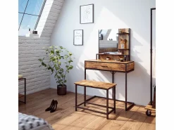 Vicco Banqueta madera antigua 60x30x45 fyrk Marru00f3n Discount