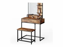 Vicco Banqueta madera antigua 60x30x45 fyrk Marru00f3n Discount