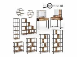Vicco Banqueta madera antigua 60x30x45 fyrk Marru00f3n Discount