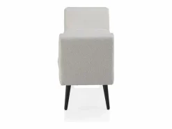 Banqueta tapizada blanca con patas madera negras Blanco Hot