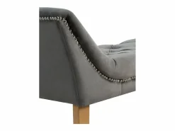 Banqueta tapizada con tejido aterciopelado y patas madera Gris Online