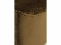 Banqueta tapizada con tejido aterciopelado marron con patas doradas^ Sale