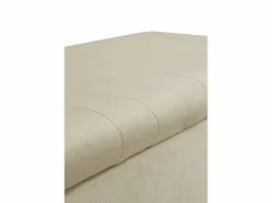 Banqueta-baul tapizada con tejido aterciopelado beig y patas metal Beige Outlet