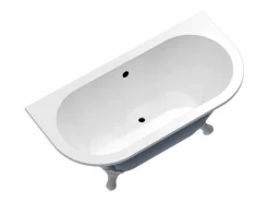 Shower & Design Baño semi-exenta con patas de águila, brillante, 154L, 150 x 74 x 61 cm, SPARUS Azul New