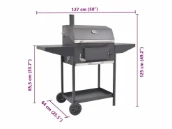 Barbacoa Ahumador al carbón con estante inferior^vidaxl Discount