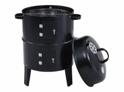 vidaxl Barbacoa|Barbacoa ahumador de carbón 3 en 1 40x80 cm