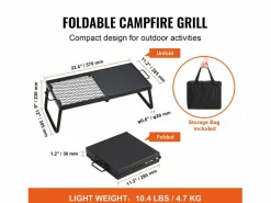 Barbacoa de Campo Plegable SucceBuy, Barbacoa Portátil en Acero de 57 cm para Camping y Picnic en el Aire Libre^ Sale