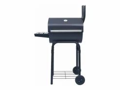 Barbacoa de carbón con ahumador y estante inferior ES979951 Negro Sale