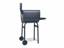 Barbacoa de carbón con ahumador y estante inferior ES979951 Negro Sale