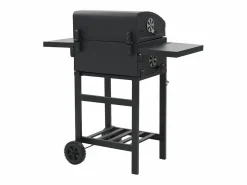 vidaxl Barbacoa de carbón con estante inferior negra Negro Clearance