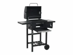 vidaxl Barbacoa de carbón con estante inferior negra Negro Clearance