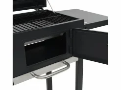 vidaxl Barbacoa de carbón con estante inferior negra Negro Clearance