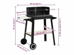 vidaxl Barbacoa|Barbacoa de carbón con ruedas