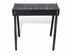 vidaxl Barbacoa de carbón cuadrada con soporte Negro Outlet