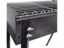 vidaxl Barbacoa de carbón cuadrada con soporte Negro Outlet