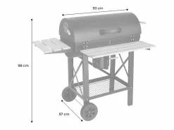 Barbacoa de carbón, parrilla y ahumador americano, ruedas y estantes^Sweeek Clearance