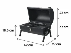 Habitat et jardin Barbacoa|Barbacoa de carbón portátil "Capitán" - 42 x 27 x 43 cm -
