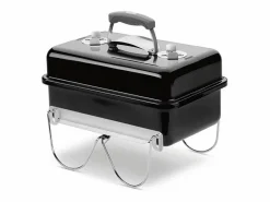 WEBER Barbacoa de Carbón Go-Anywhere - Parrilla de Acero Cromado - Mango de Nylon Reforzado - Garantía de 10 años Negro New