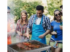 AHD Barbacoa|Barbacoa de carbón y leña de acero portátil con parrilla Oak