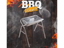 AHD Barbacoa|Barbacoa de carbón y leña de acero portátil con parrilla Oak