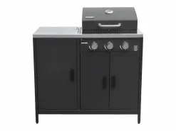 Barbacoa de gas con 3 quemadores, 3 puertas y termómetro^Sweeek