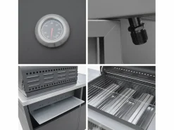 Barbacoa de gas con 3 quemadores, 3 puertas y termómetro^Sweeek