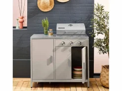 Barbacoa de gas con 3 quemadores, 3 puertas y termómetro^Sweeek
