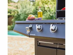 Sweeek Barbacoa de gas con 3 quemadores y 1 quemador lateral Negro Clearance