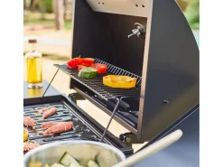Sweeek Barbacoa de gas con 3 quemadores y 1 quemador lateral Negro Clearance