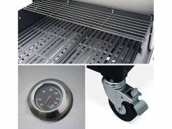 Sweeek Barbacoa de gas de 5 quemadores con 1 quemador lateral Negro Clearance