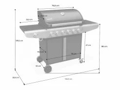 Sweeek Barbacoa|Barbacoa de gas de 7 quemadores con 1 quemador lateral