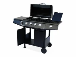 Sweeek Barbacoa de gas de 5 quemadores con 1 quemador lateral Negro Online